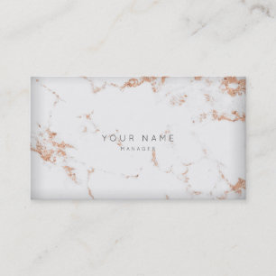 Copper Gold White Gray Carrara Marble Appointment Card