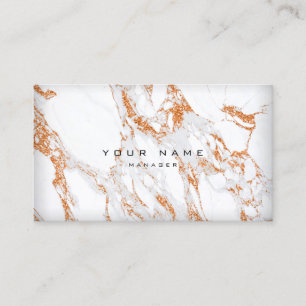 Copper Gold White Gray Carrara Marble Appointment Card