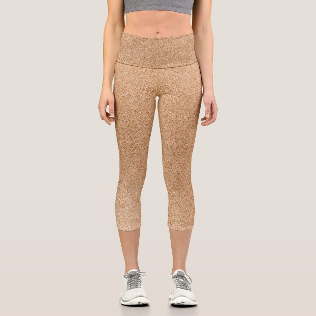 Copper Gradient Glitters Capri Leggings (Front)