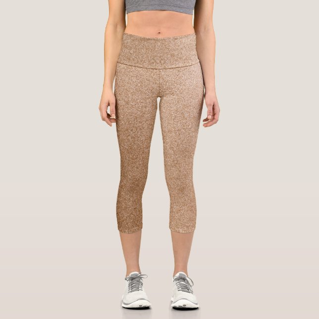 Copper Gradient Glitters Capri Leggings (Front)