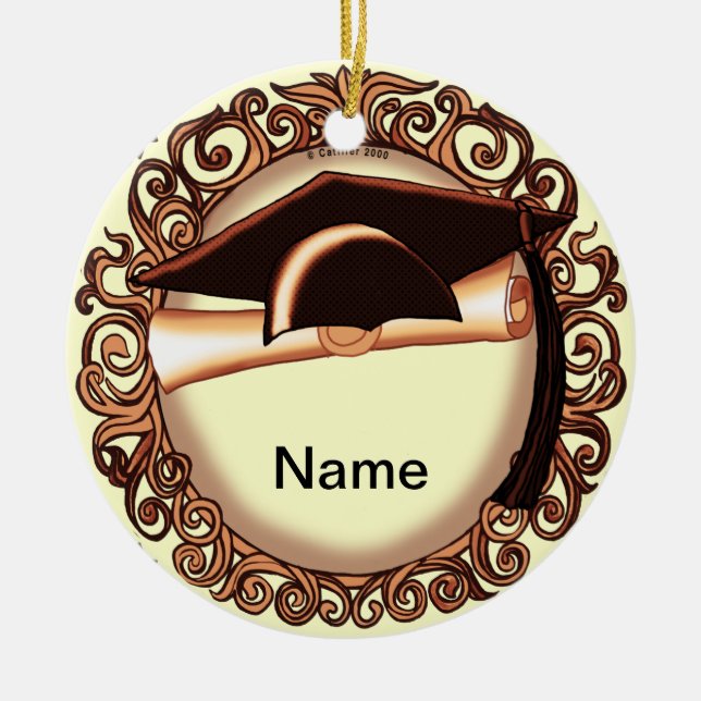 Copper Graduation Cap  ornament  (Front)