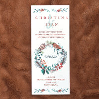 Copper, Green Pine Needle Wreath Wedding