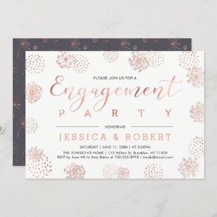 Copper & Grey   Simple Modern Engagement Party Invitation