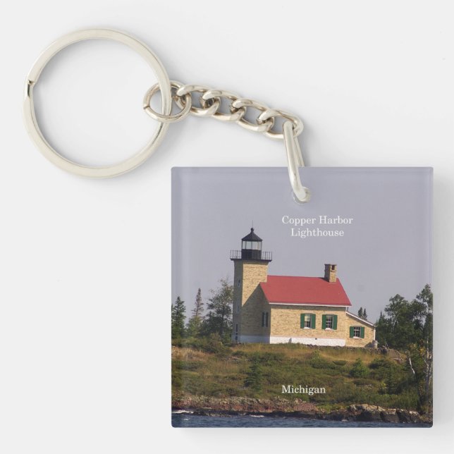 Copper Harbour Lighthouse key chain (Front)