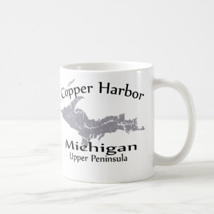 Copper Harbour Michigan Heart Map Design Mug