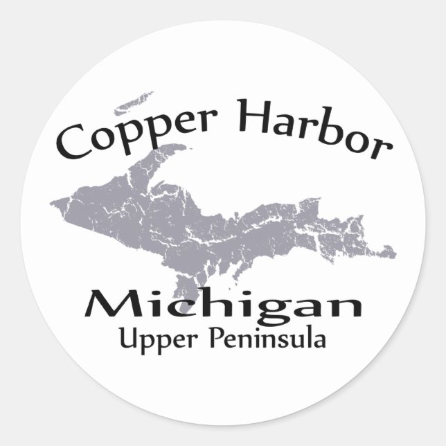 Copper Harbour Michigan Map Design Sticker (Front)