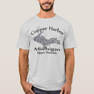 Copper Harbour Michigan Map Design T-shirt