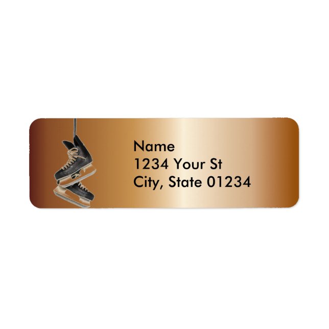 Copper Hockey Skates Return Address Labels (Front)