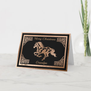 COPPER HORSE SILHOUETTE HOLIDAY CARD