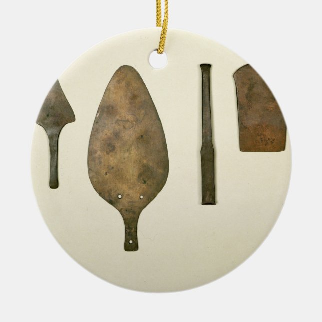 Copper implements, Harappa, 2300-1750 BC Ceramic Tree Decoration (Front)