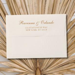 Copper Ivory Old Money Aesthetic Wedding Envelope