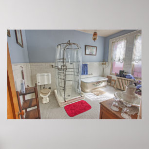 Copper King Victorian Bathroom - Butte Montana Poster