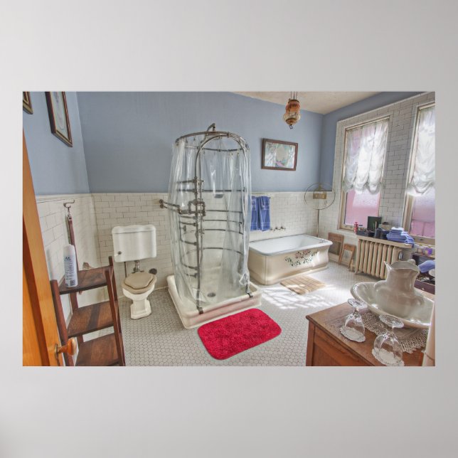 Copper King Victorian Bathroom - Butte Montana Poster (Front)