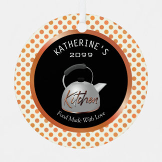 Copper Kitchen Food Made With Love Christmas Metal Tree Decoration