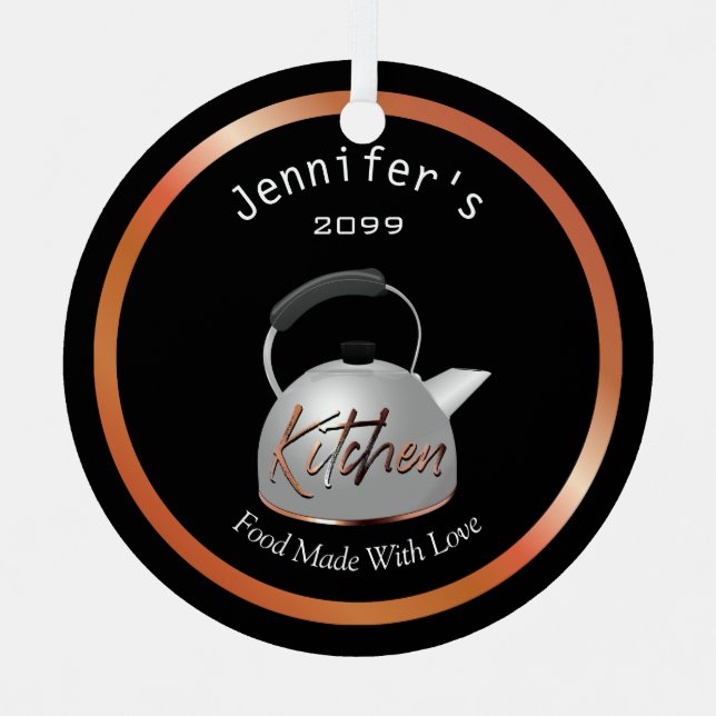 Copper Kitchen Food Made With Love  Metal Tree Decoration (Front)