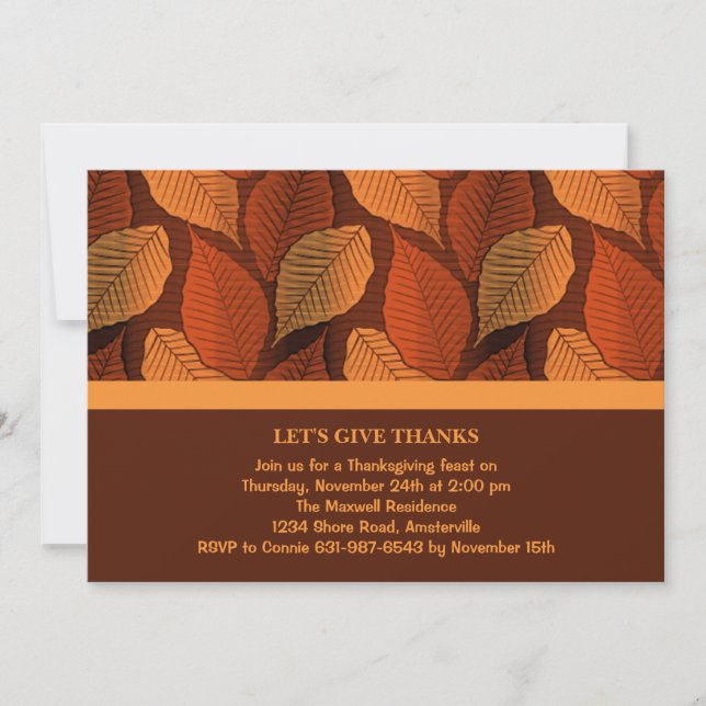 Copper Leaves Invitation (Front)