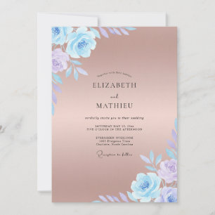 Copper Lilac Petal Wedding Invitation
