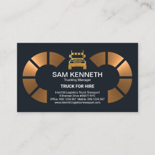 Copper Logistic Circles Gold Truck Transportation Business Card
