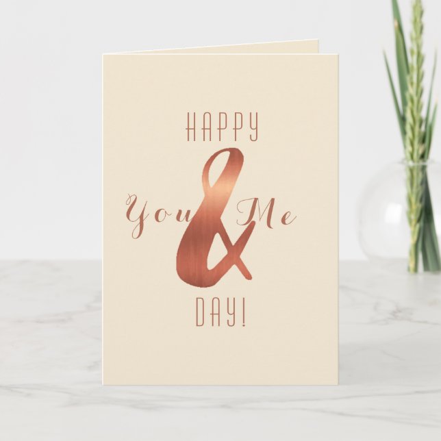 Copper-look ampersand anniversary card (Front)