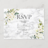 Copper Marble Geometric White Floral RSVP