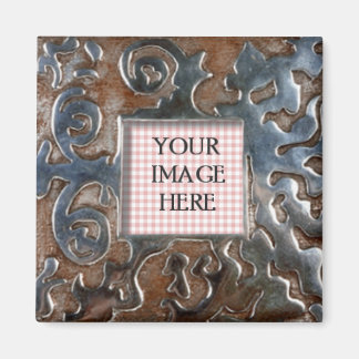 Copper Metal Swirls Template Magnet
