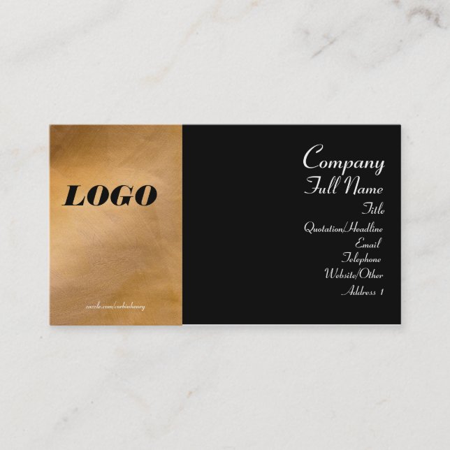 Copper Metallic And Black Business Cards (Front)