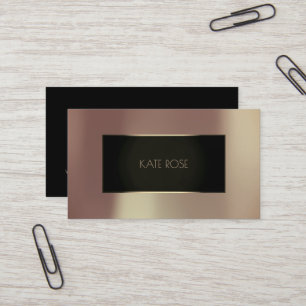 Copper Metallic Black Rose Gold Gray Glass Frame Business Card