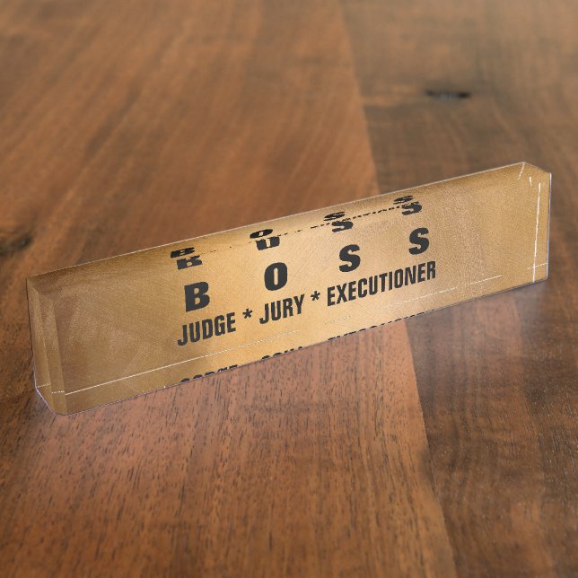 Copper Metallic Elegant Funny Desk Nameplates. Nameplate (Side)