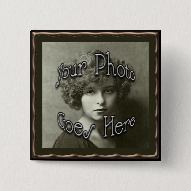 Copper Metallic Frame Template 15 Cm Square Badge (Front)