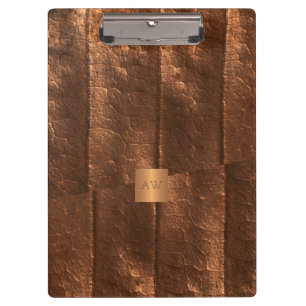 Copper metallic gold exclusive luxury monogrammed clipboard