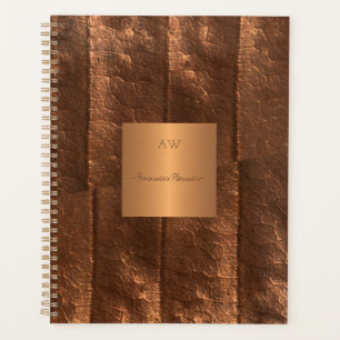 Copper metallic gold exclusive luxury monogrammed planner