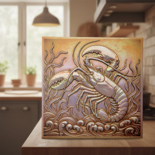 Copper Metallic Iridescent Lobster D1223 Tile