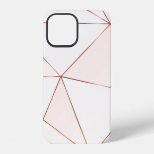 Copper metallic polygonal texture with bronze glit iPhone 12 case