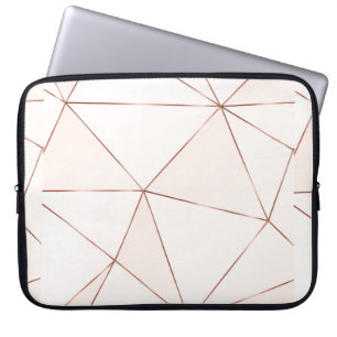 Copper metallic polygonal texture with bronze glit laptop sleeve