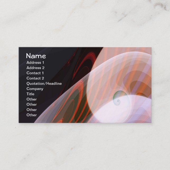 Copper Mining Fractal Art Business Card (Front)