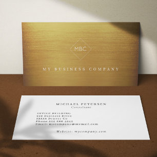 Copper modern elegant monogrammed simple business card