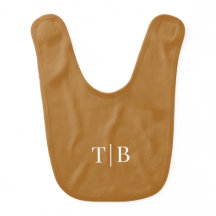 Copper Modern Script Monogramed Name Baby Bib
