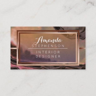Copper Modern Watercolor Interior Design Business Business Card