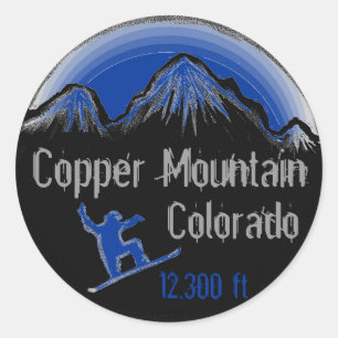 Copper Mountain Colorado blue snowboard stickers