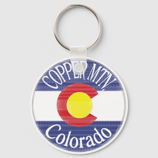 Copper Mountain Colorado circle flag keychain (Front)