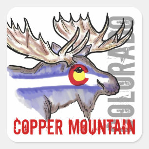 Copper Mountain Colorado flag elk design stickers