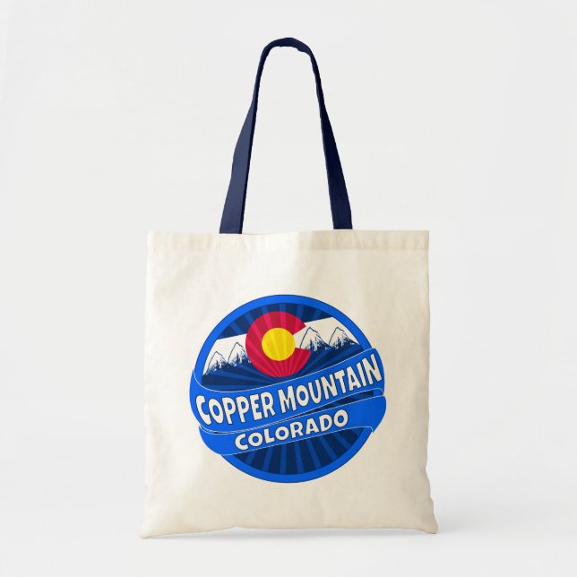 Copper Mountain Colorado mountain burst tote bag (Front)