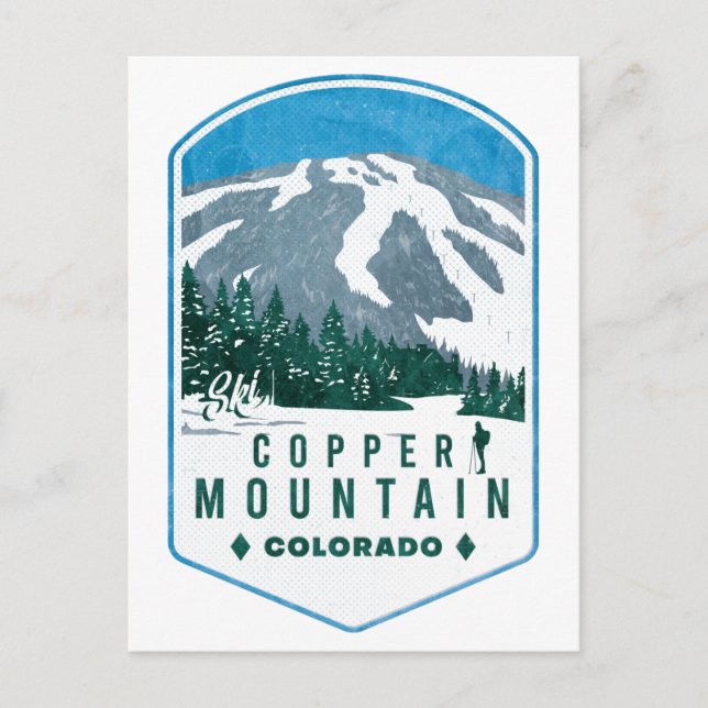 Copper Mountain Colorado Ski Badge Postcard (Front)