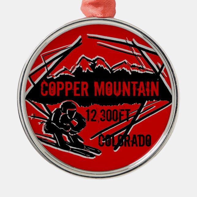 Copper Mountain Colorado ski elevation ornament (Front)