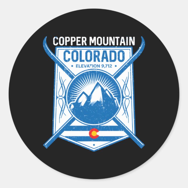 Copper Mountain Colorado Ski Mountains Classic Round Sticker (Front)