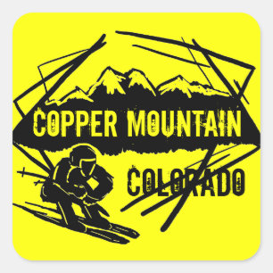 Copper Mountain Colorado ski yellow stickers