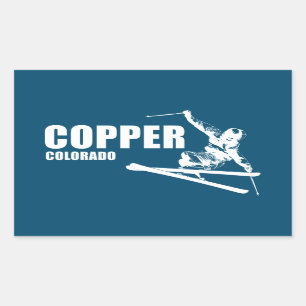 Copper Mountain Colorado Skier Rectangular Sticker