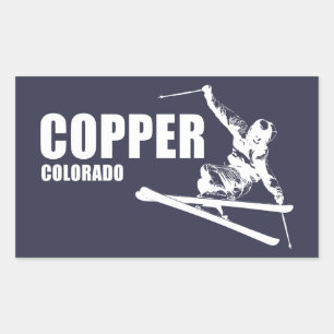 Copper Mountain Colorado Skier Rectangular Sticker