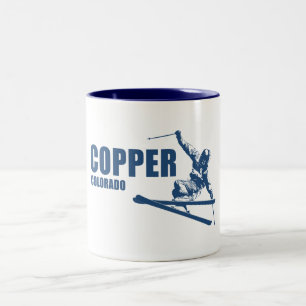 Copper Mountain Colorado Skier Two-Tone Coffee Mug
