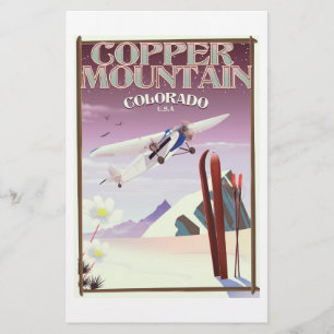 Copper Mountain colorado vintage poster Stationery
